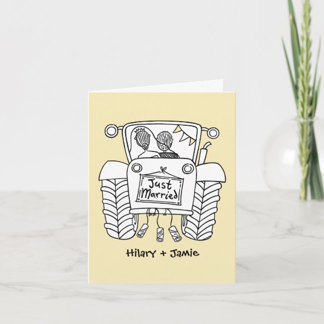 Tractor Country Wedding Card (Front)