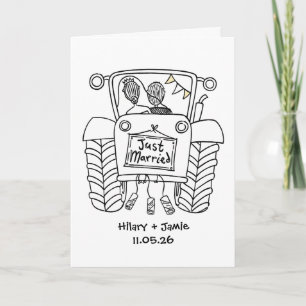 Tractor Country Wedding Card