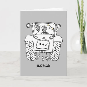 Tractor Country Wedding Card