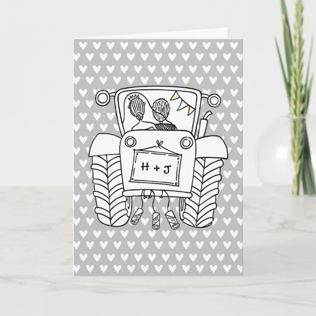 Tractor Country Wedding Card (Front)