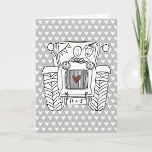 Tractor Country Wedding Card