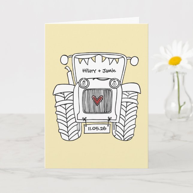 Tractor Country Wedding Card (Small Plant)
