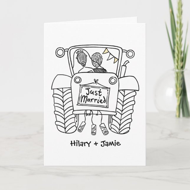 Tractor Country Wedding Card (Front)