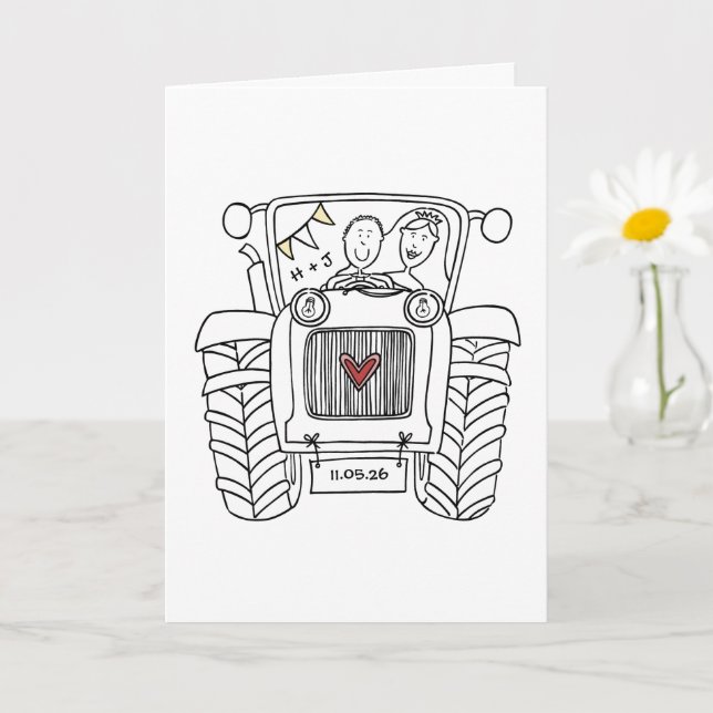 Tractor Country Wedding Card (Small Plant)