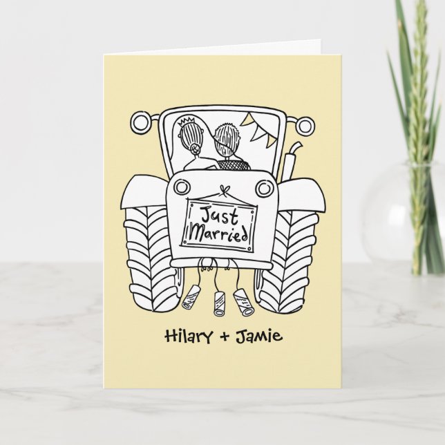 Tractor Country Wedding Card (Front)