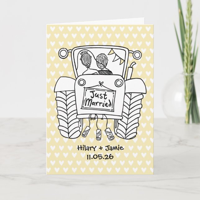 Tractor Country Wedding Card (Front)