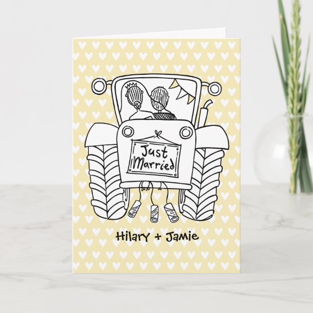 Tractor Country Wedding Card (Front)