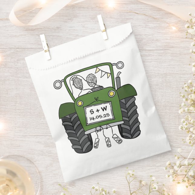 Tractor Country Wedding Favor Bag (Clipped)