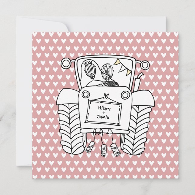 Tractor Country Wedding  Invitation (Front)