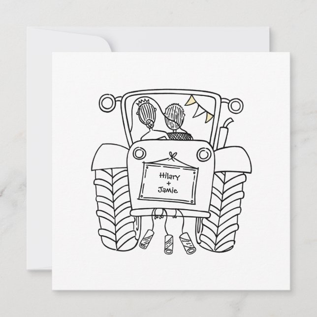 Tractor Country Wedding  Invitation (Front)
