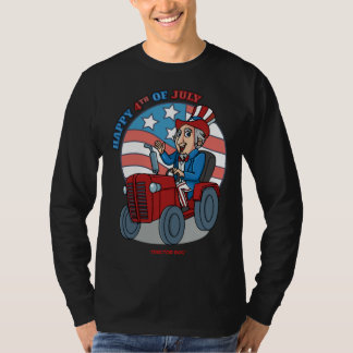 Tractor Critters Uncle Sam Driving a Tractor T-Shirt