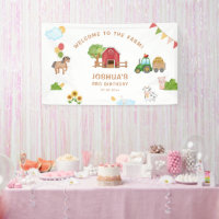 Tractor Cute Red Barn Animals Birthday Party