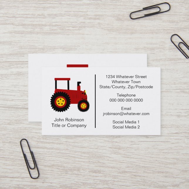 Tractor Design Farmer Business Card (Front/Back In Situ)