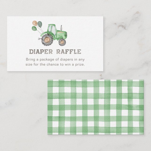 Tractor Diaper Raffle Card | Diaper Raffle (Front/Back)