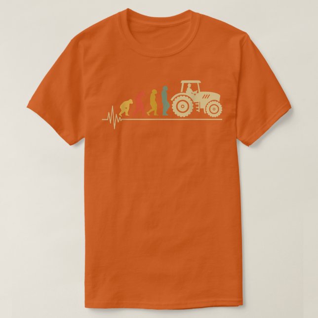 Tractor Driver Evolution Agriculture Farmer Fields T-Shirt (Design Front)