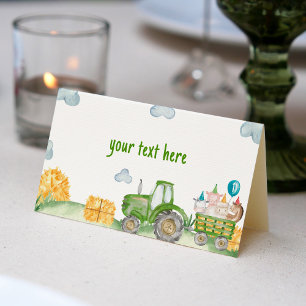 Tractor Farm Animal Birthday Party Place Card