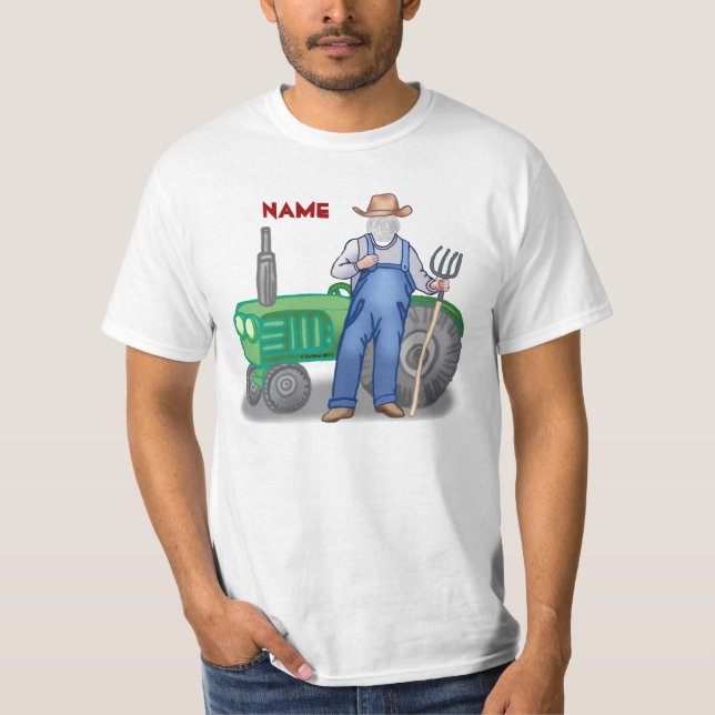 Tractor Farmer Face  t-shirt (Front)