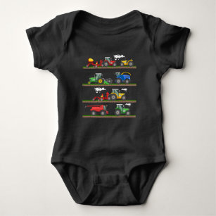 Tractor farming combine harvester  agriculture baby bodysuit