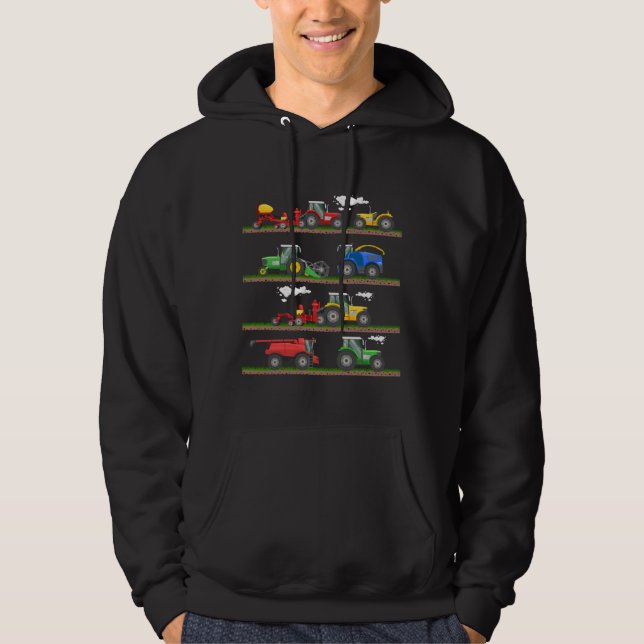 Tractor farming combine harvester  agriculture hoodie (Front)