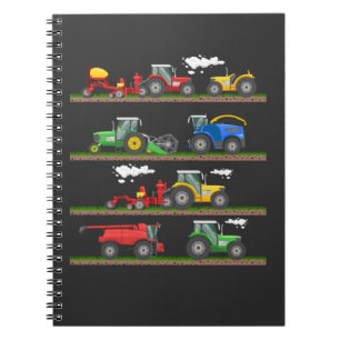 Tractor farming combine harvester  agriculture notebook