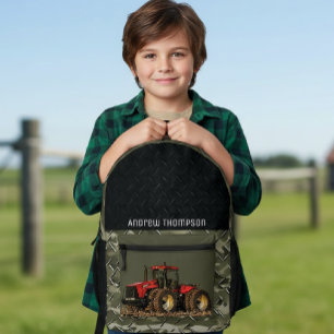 Tractor Farming Equipment Cool Agriculture  Printed Backpack