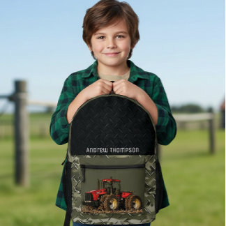 Tractor Farming Equipment Cool Agriculture  Printed Backpack
