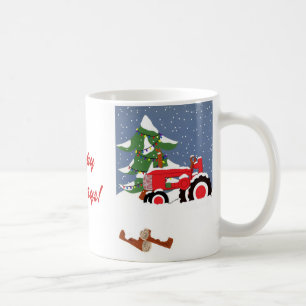 Tractor for Christmas Coffee Mug