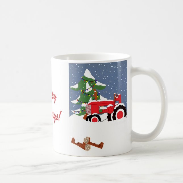 Tractor for Christmas Coffee Mug (Right)