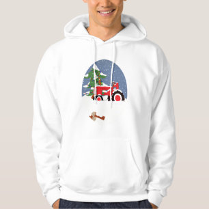 Tractor for Christmas Hoodie