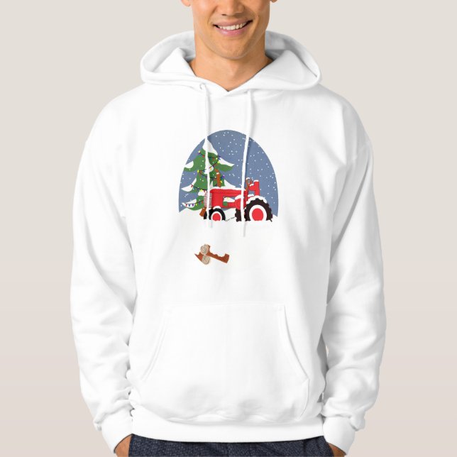 Tractor for Christmas Hoodie (Front)