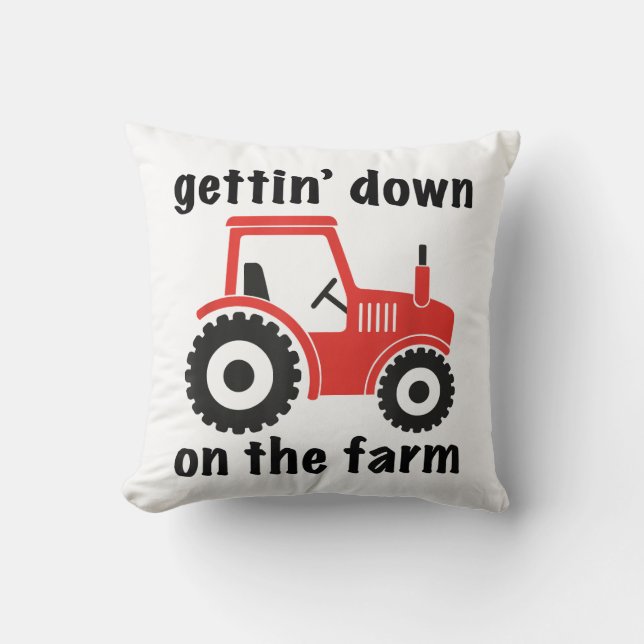 Tractor Getting Down on the Farm Country Barn Danc Cushion (Front)