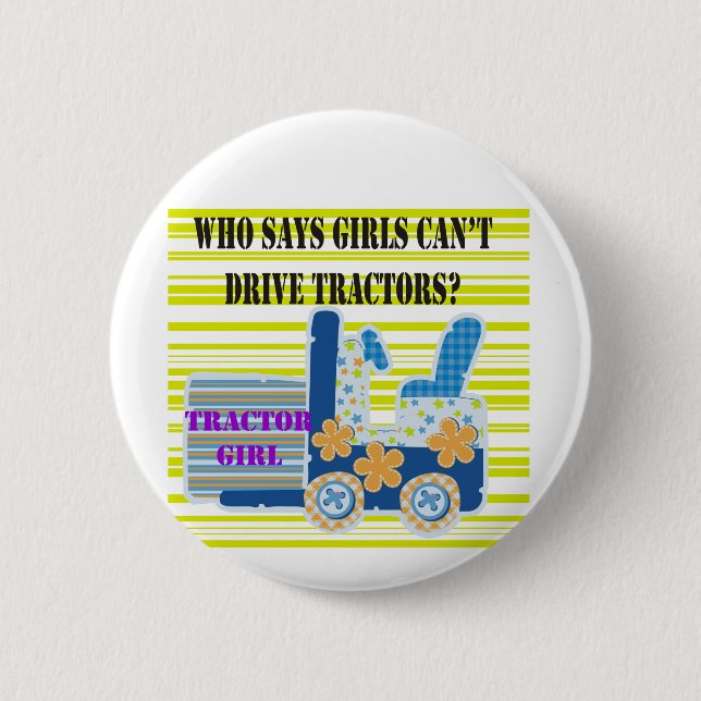 Tractor Girl Tshirts and Gifts 6 Cm Round Badge (Front)