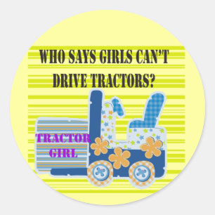 Tractor Girl Tshirts and Gifts Classic Round Sticker