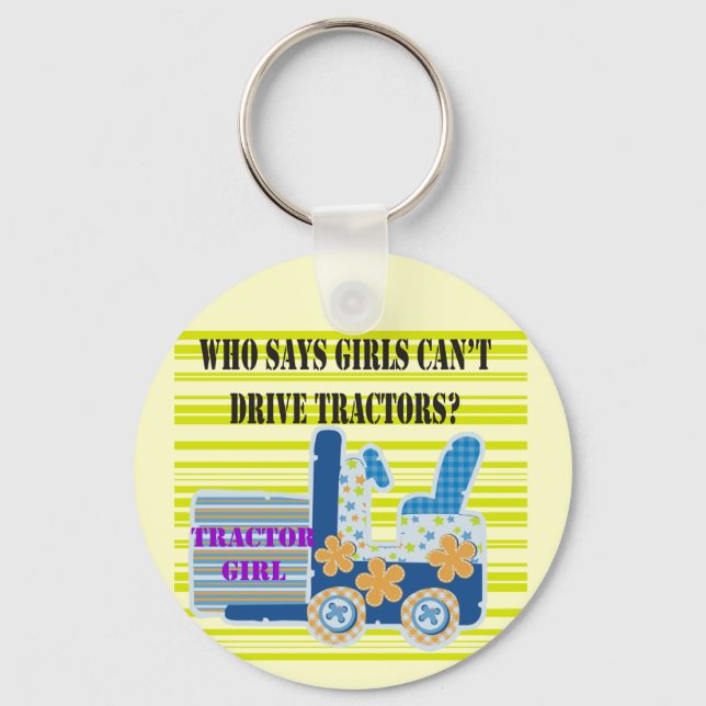 Tractor Girl Tshirts and Gifts Key Ring (Front)
