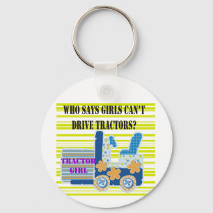 Tractor Girl Tshirts and Gifts Key Ring