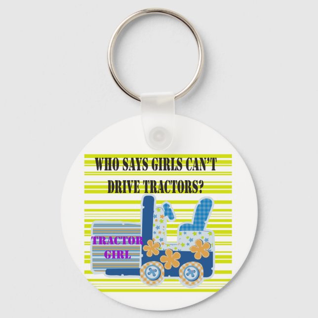 Tractor Girl Tshirts and Gifts Key Ring (Front)