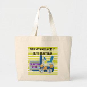 Tractor Girl Tshirts and Gifts Large Tote Bag
