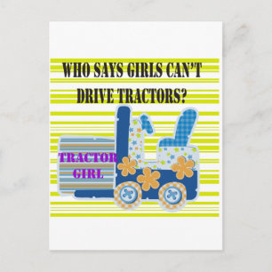 Tractor Girl Tshirts and Gifts Postcard