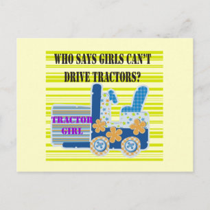 Tractor Girl Tshirts and Gifts Postcard