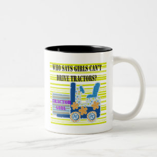 Tractor Girl Tshirts and Gifts Two-Tone Coffee Mug