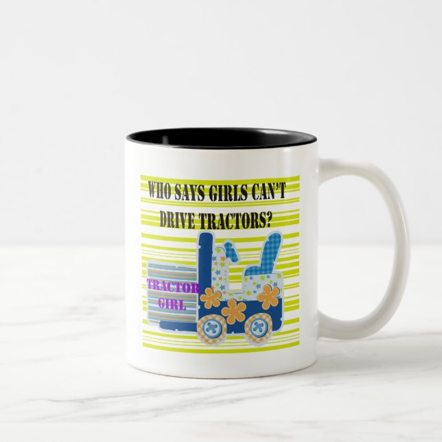 Tractor Girl Tshirts and Gifts Two-Tone Coffee Mug (Right)