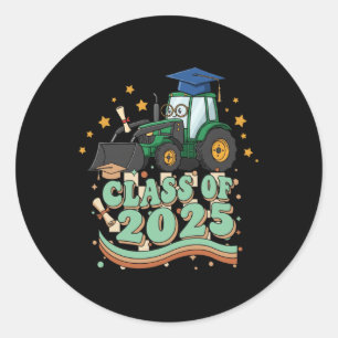 Tractor Graduate Cl Of 2025 Kids Mens Womens Gradu Classic Round Sticker