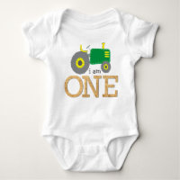 Tractor Green Yellow Wood 1st First Birthday