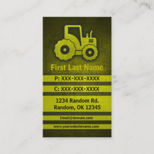 Tractor grunge custom construction business cards
