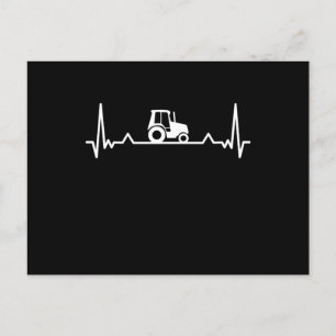 Tractor Heartbeat Farming and Farmer Gift Postcard