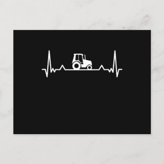Tractor Heartbeat Farming and Farmer Gift Postcard