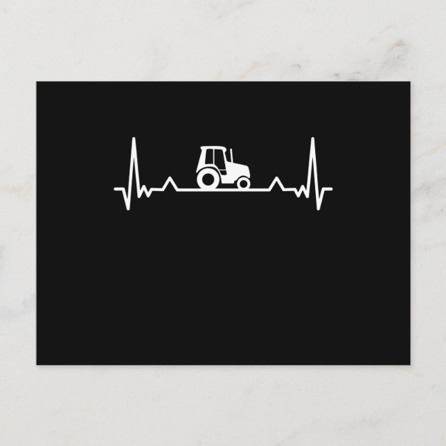 Tractor Heartbeat Farming and Farmer Gift Postcard (Front)