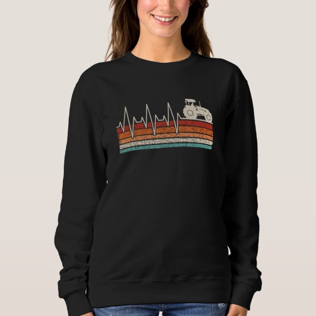tractor heartbeat tractor driver farmer heart rate sweatshirt (Front)
