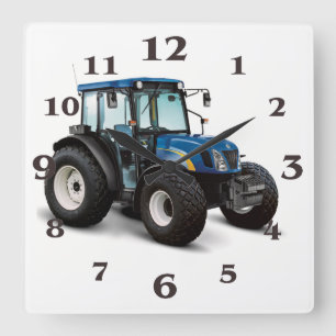 Tractor image for Square-Wall-Clock Square Wall Clock
