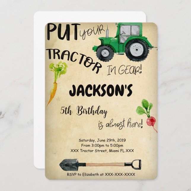 Tractor Invitation (Front/Back)